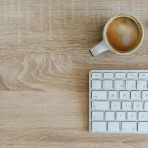 High Angle View of Coffee Cup on Table